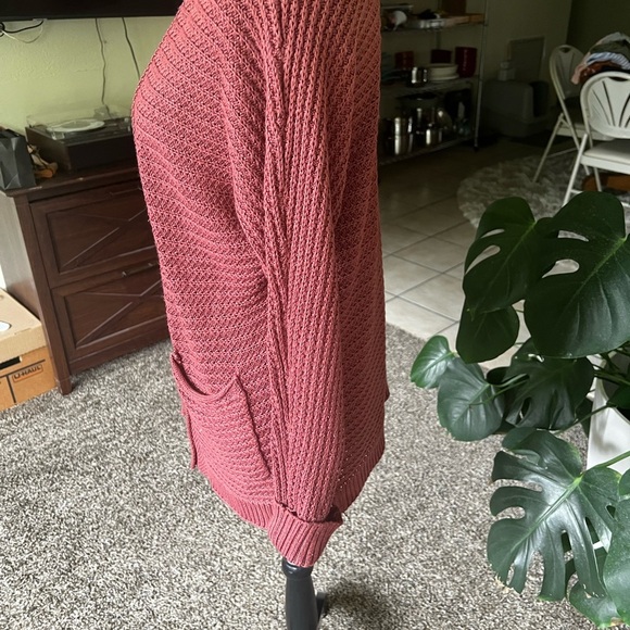 Pink Rose Burgundy Knit Cardigan - Picture 3 of 8